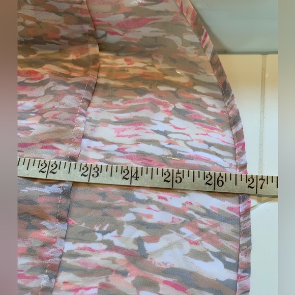 a.n.a M sheer blouse collarless 4 button front long sleeve convertible to 3/4” - Picture 14 of 14